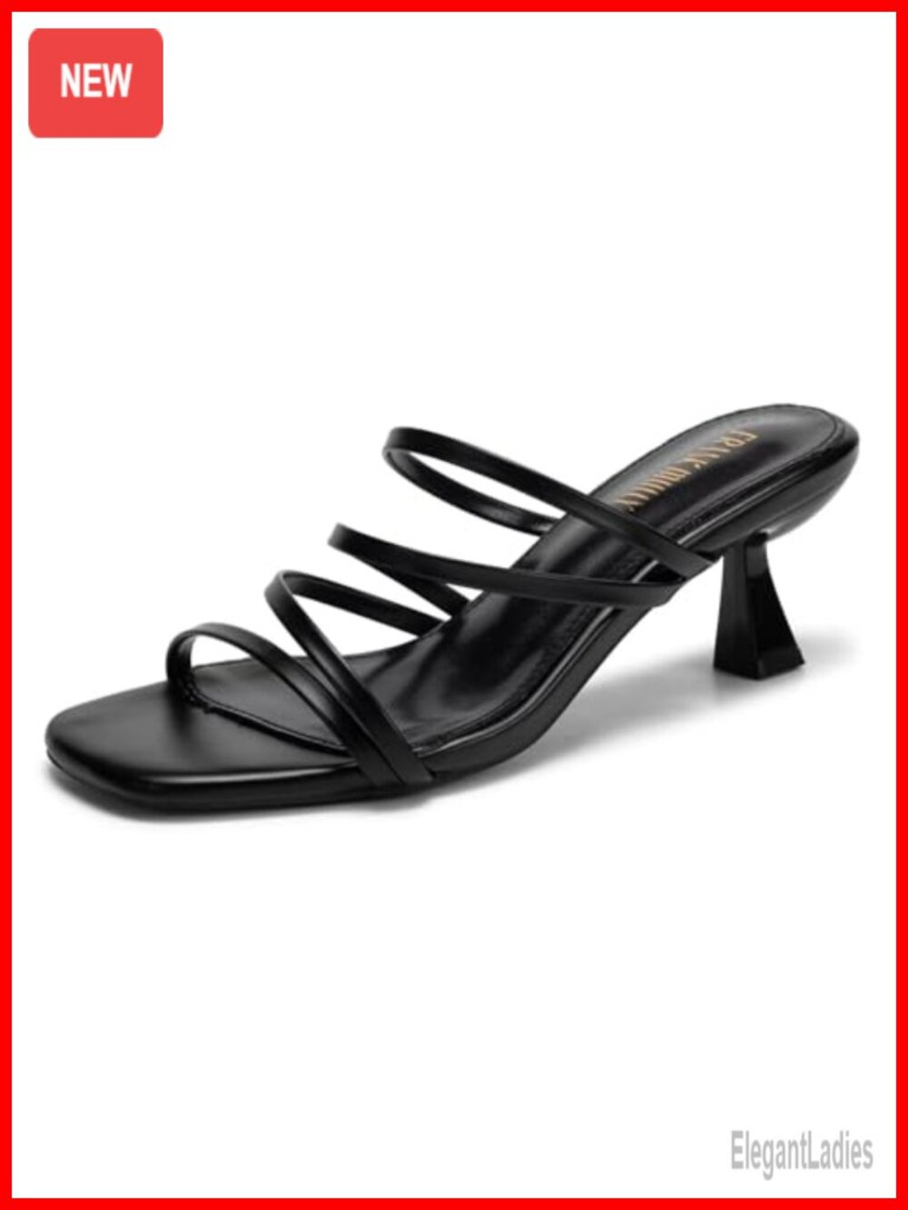 Frank Mully Women's Strappy Kitten Heel Square Toe Sandals 2.5in Party Dress